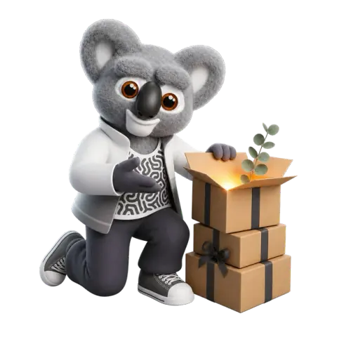 Kody handing a wrapped package across a counter of neatly sorted parcels