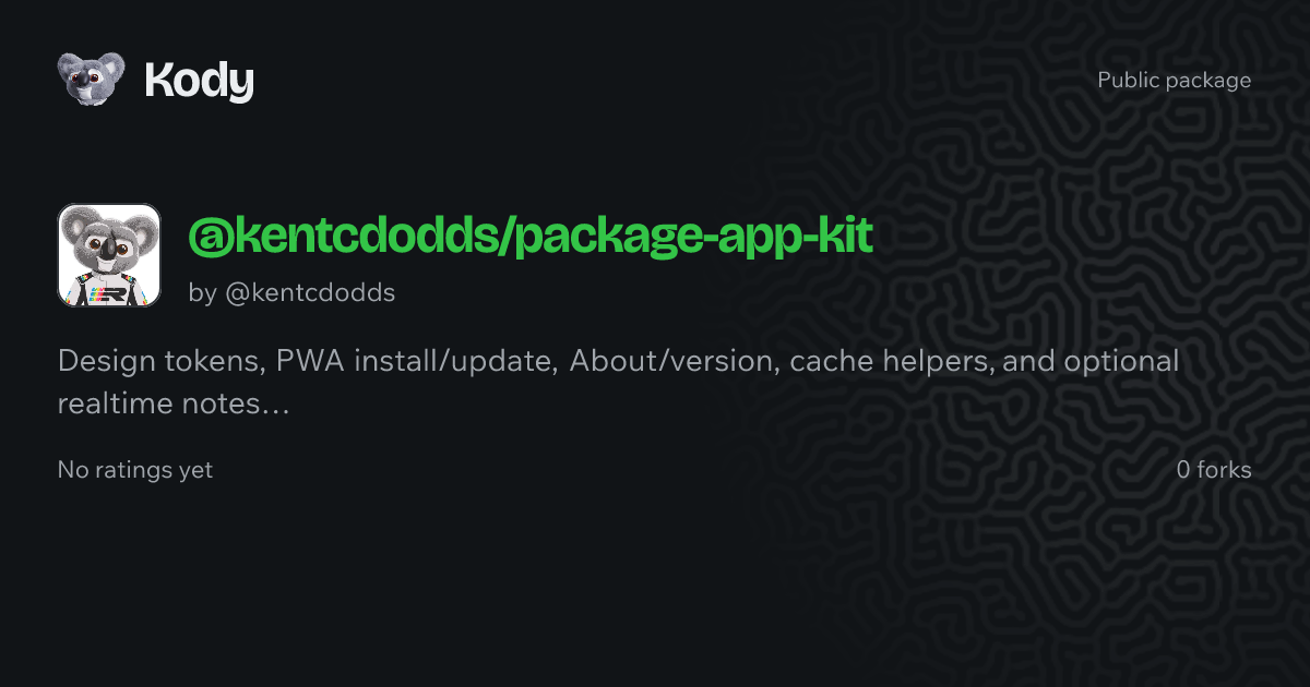 @kentcdodds/package-app-kit — You can now easily use Jev in @kodykoala