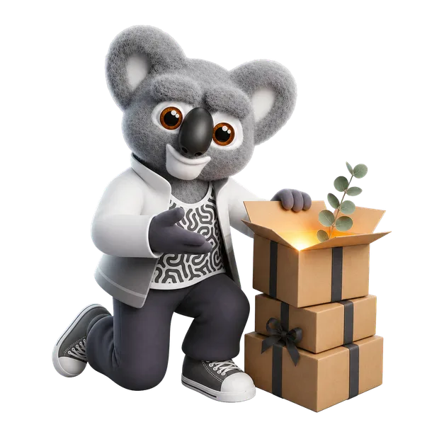 Kody handing a wrapped package across a counter of neatly sorted parcels